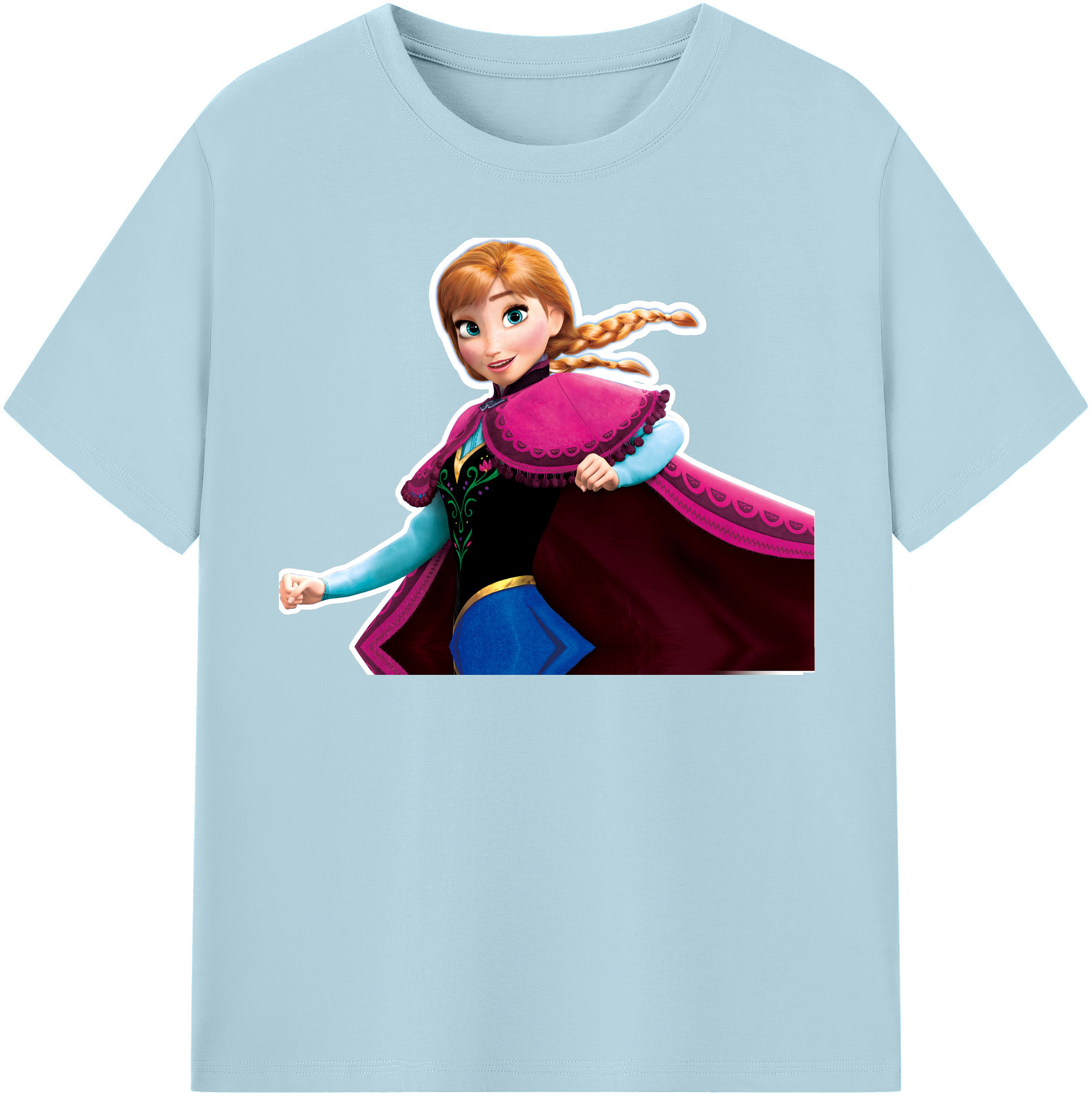 （画像用） アナと雪の女王 アンナ エルサ Frozen Anna Elsa 綿100％半袖Tシャツ（フロントプリント）
